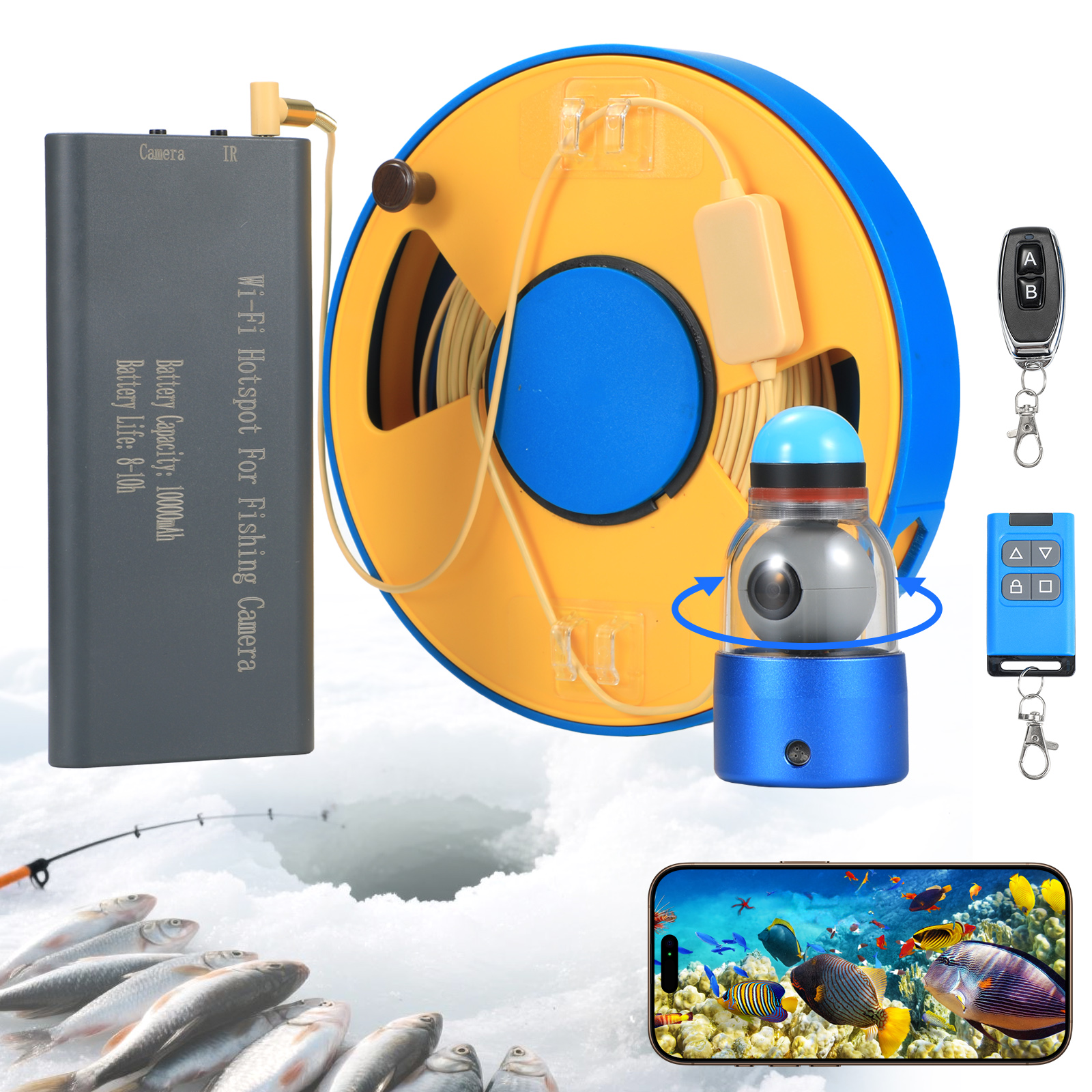 WIFI 360° Underwater Fishing C - đánh giá và giá Fish Finder Portable