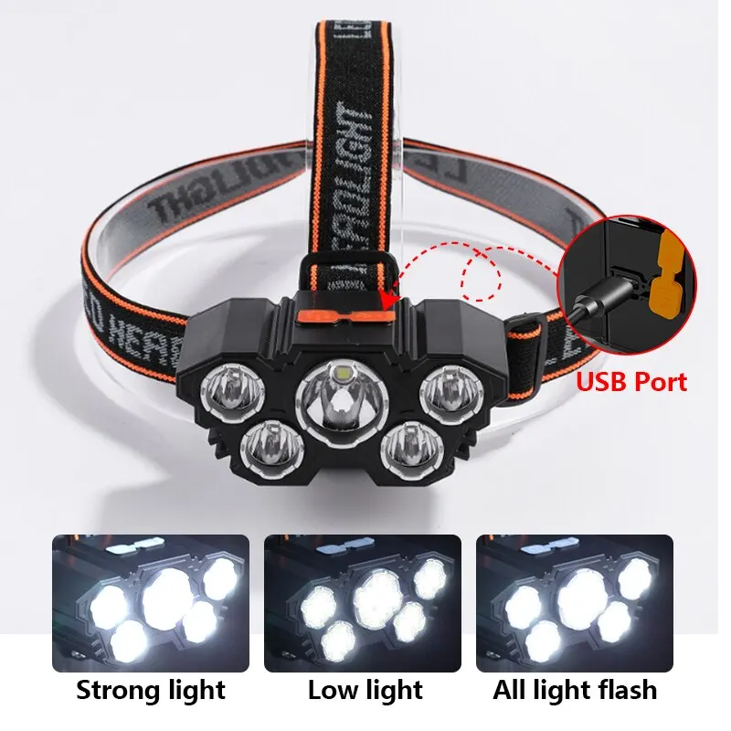 Rechargeable 5 LED Headlamp St - đánh giá và giá Fish Finder Battery