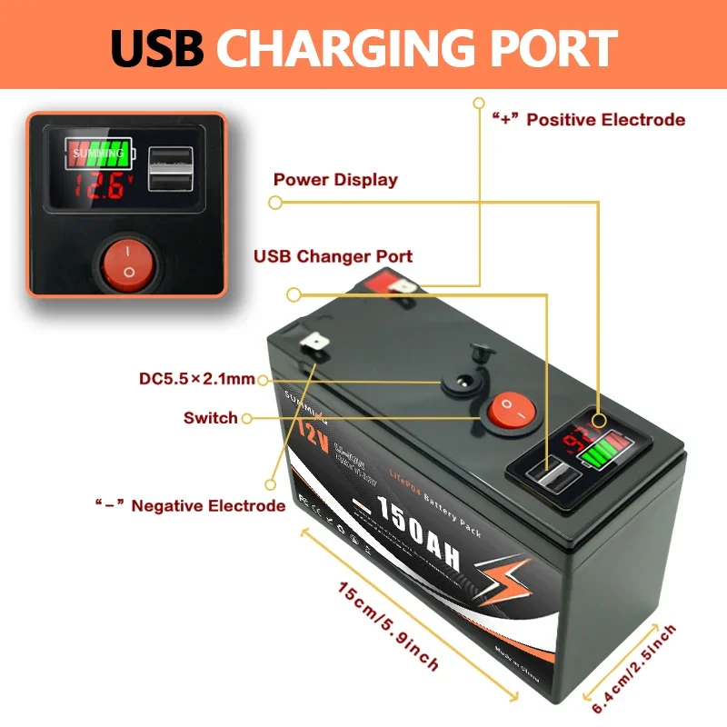 12V 150Ah Lithium  LiFeP04 Bat - đánh giá và giá Fish Finder Charger