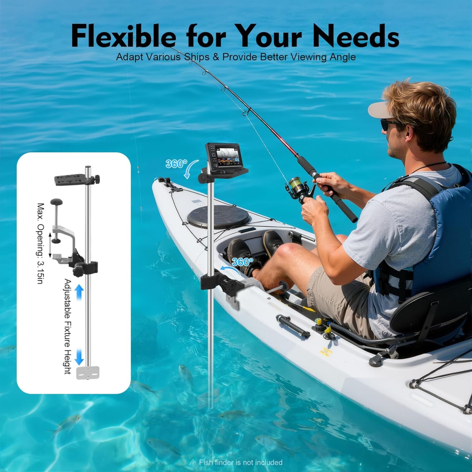 Portable 360° Adjustable Trans - đánh giá và giá Fish Finder Mount