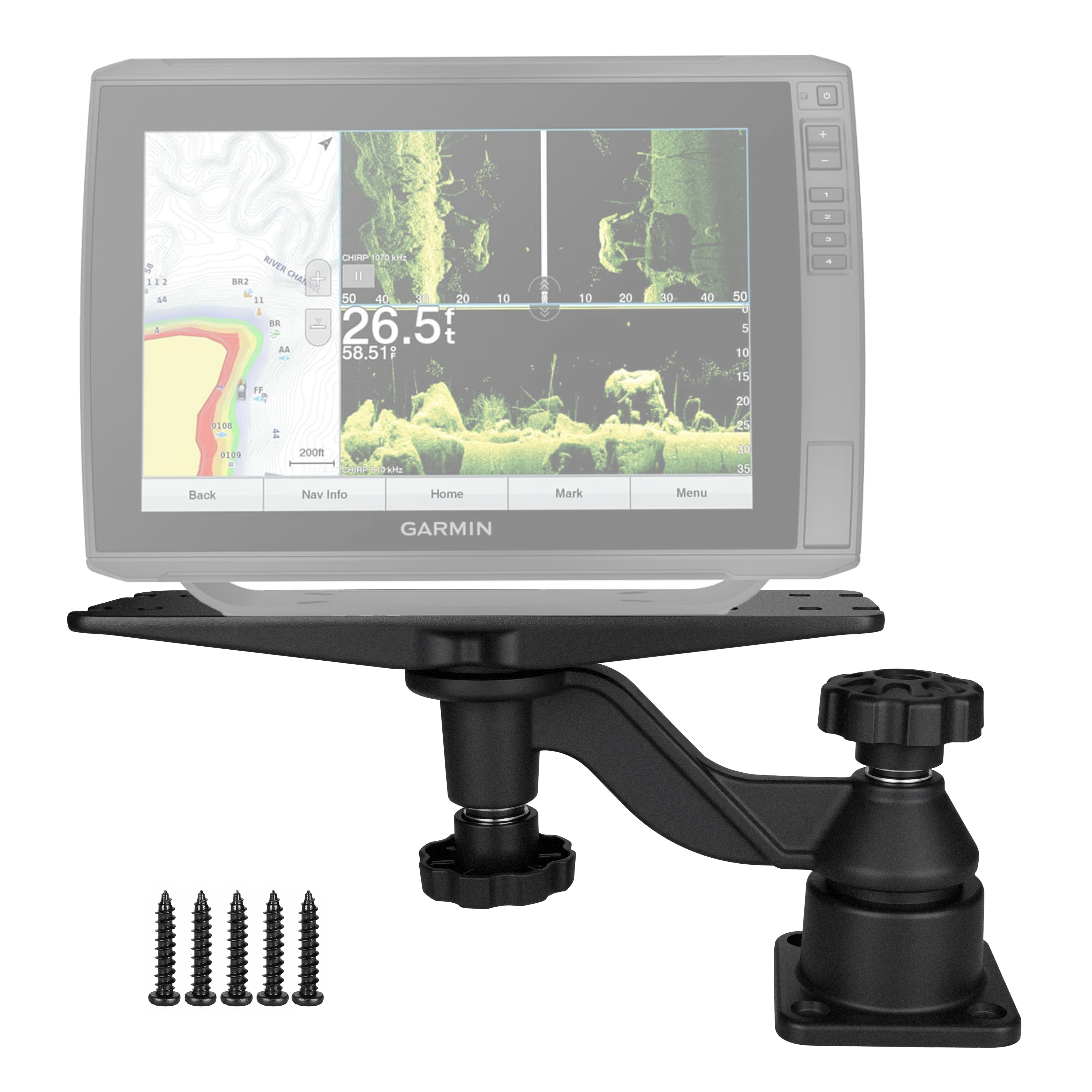 Heavy-duty vertical base mount - đánh giá và giá Fish Finder Mount