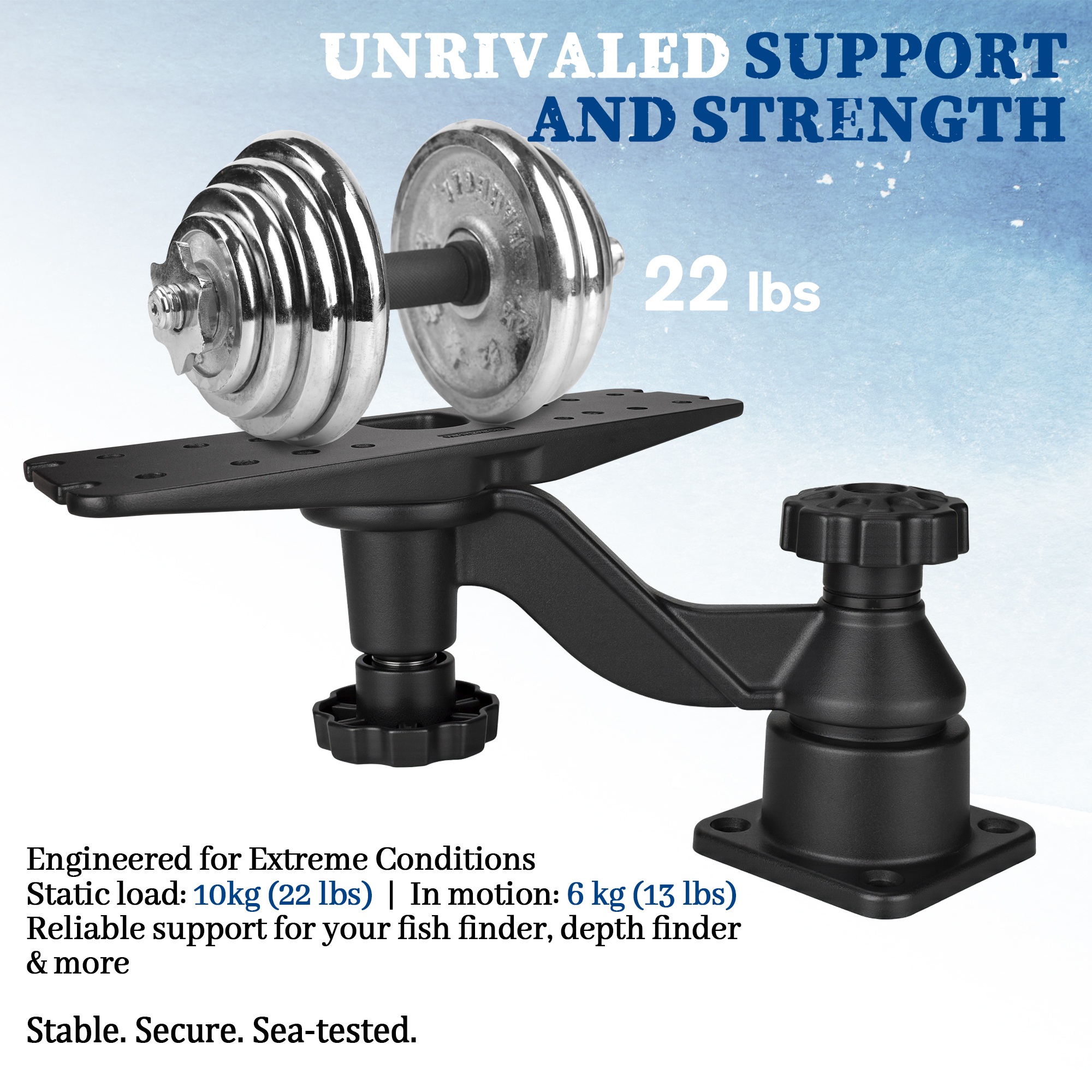 Heavy-duty vertical base mount - đánh giá và giá Fish Finder Mount