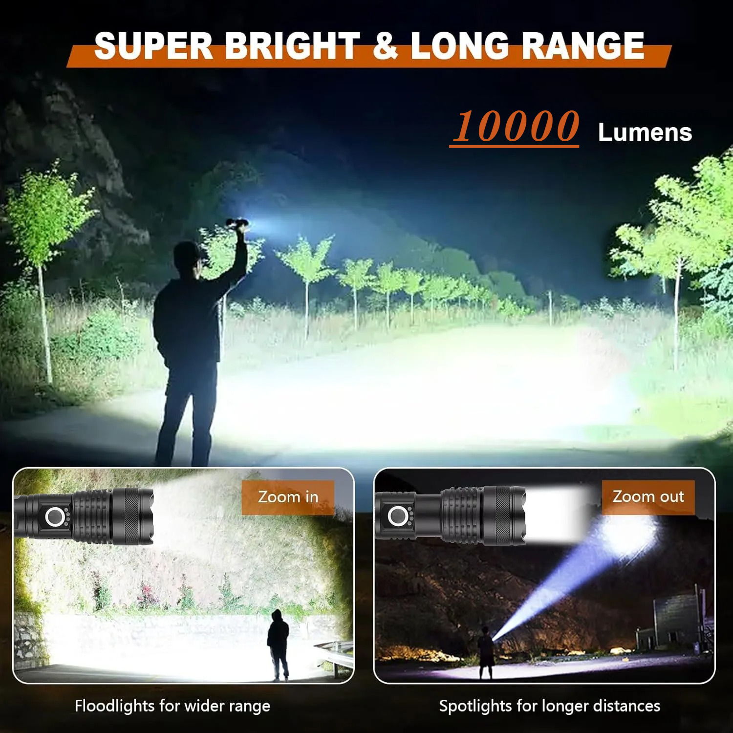 High Power LED Flashlight Rech - đánh giá và giá Fishing Light